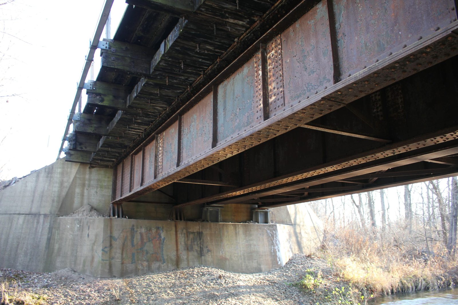 Looking east along north track